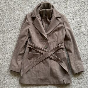 Calvin Klein | Tan Wool Wrap Coat